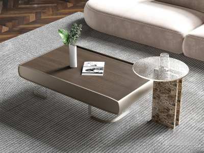 现代茶几组合3D模型下载